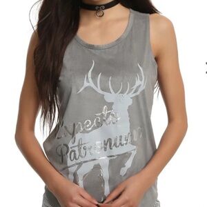 Harry Potter Expecto Petronum Stag Suede Tank Top. Size Medium (juniors)